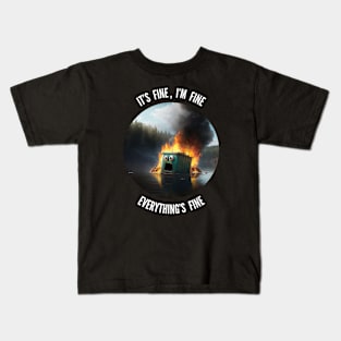 Nothing to see here, Everything's fine v2 (round) Kids T-Shirt